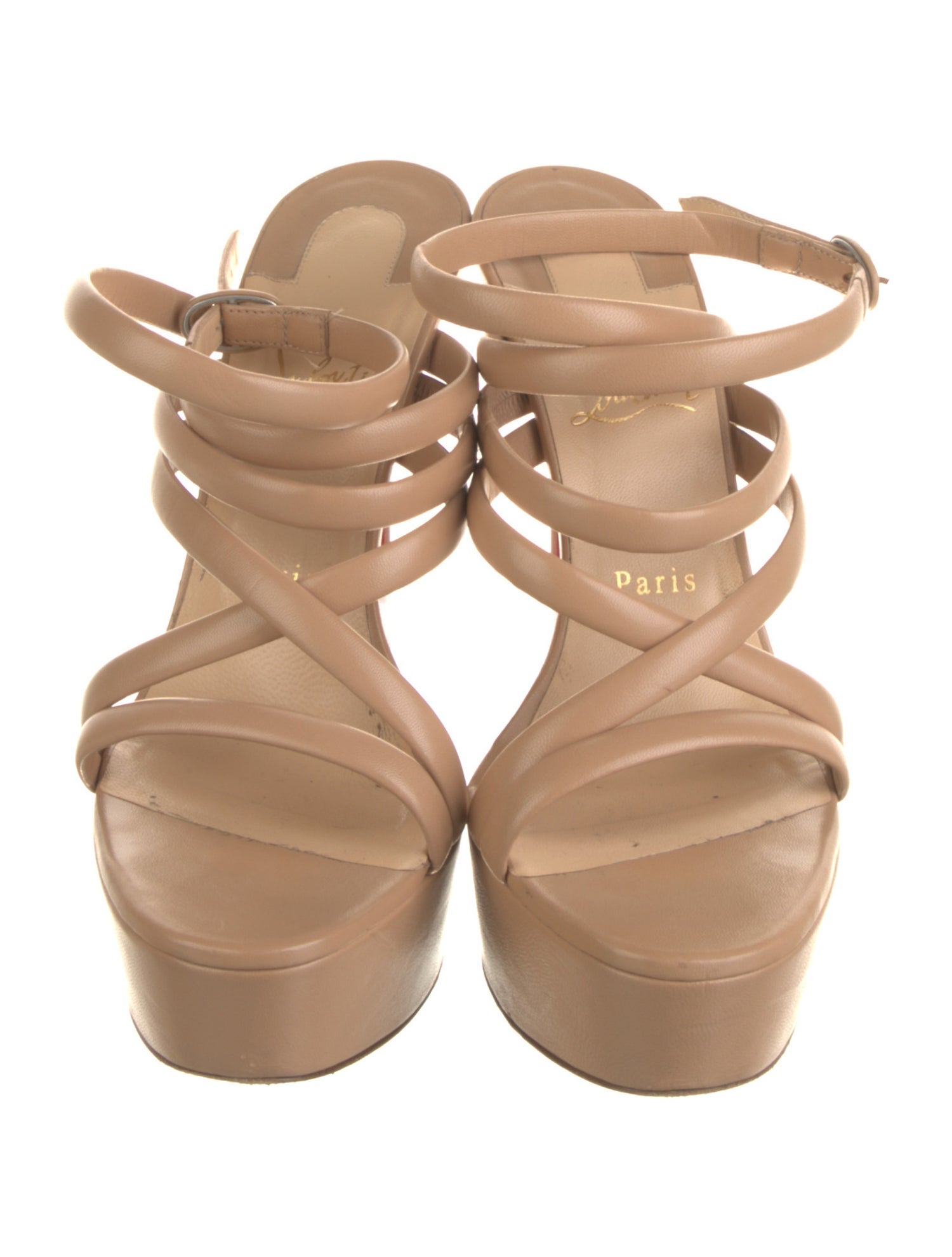 Christian Louboutin Leather Cutout Accent Slides